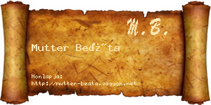 Mutter Beáta névjegykártya