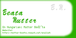 beata mutter business card